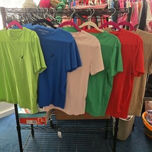 Nautica Men's Short Sleeve T-Shirt - Lime, Blue, White, Green, Red, Tan